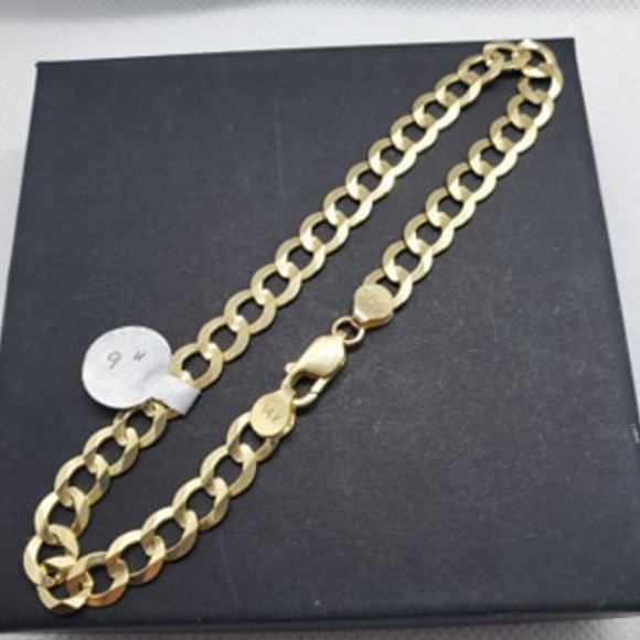 Other - Solid 14 KT Gold Curb Link Men's Bracelet